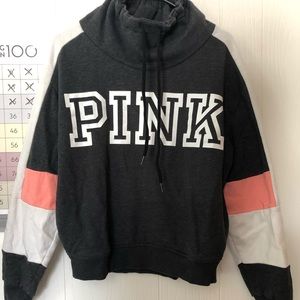PINK cowl neck hoodie
